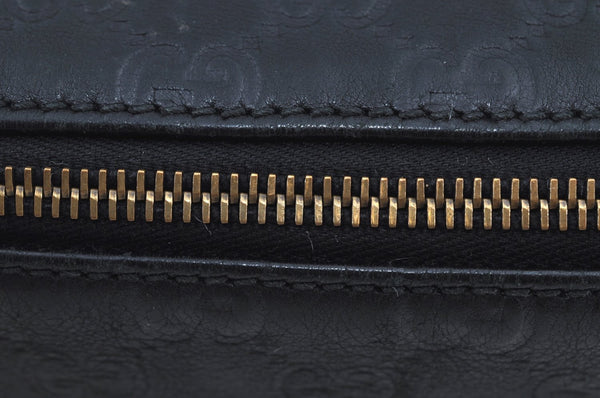 Authentic GUCCI Guccissima Leather Nylon Clutch Bag Purse 162792 Black 0059G