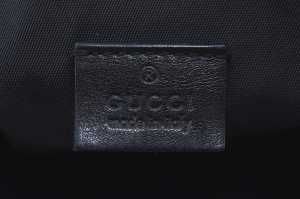Authentic GUCCI Guccissima Leather Nylon Clutch Bag Purse 162792 Black 0059G