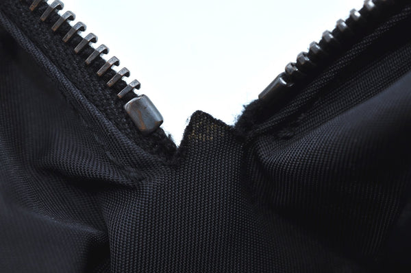 Authentic GUCCI Guccissima Leather Nylon Clutch Bag Purse 162792 Black 0059G