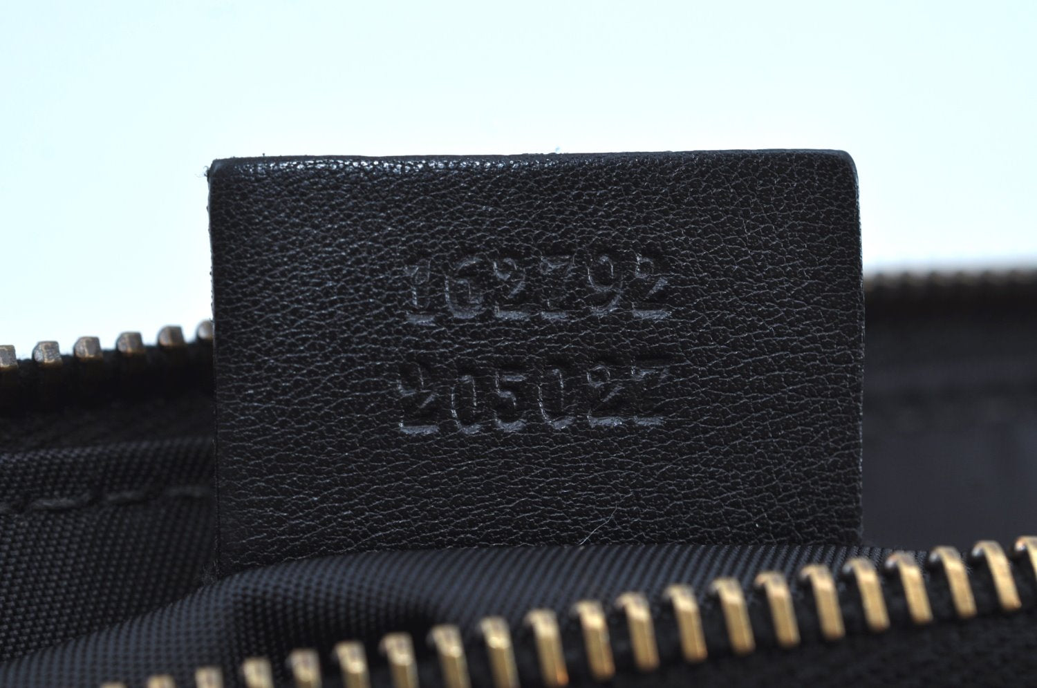 Authentic GUCCI Guccissima Leather Nylon Clutch Bag Purse 162792 Black 0059G