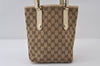Authentic GUCCI Charmy Shoulder Tote Bag GG Canvas Leather 153361 Brown 0059J