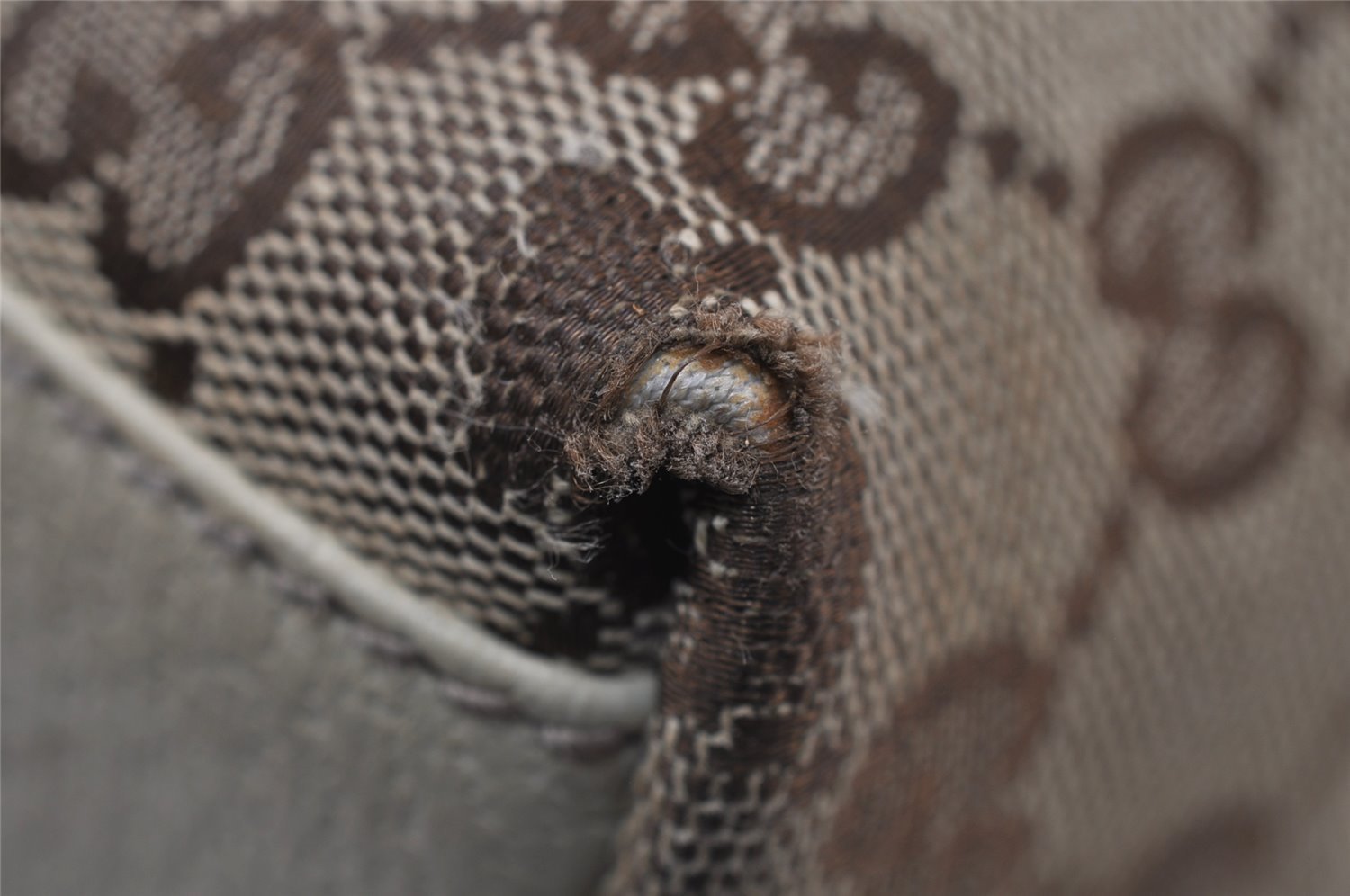 Authentic GUCCI Charmy Shoulder Tote Bag GG Canvas Leather 153361 Brown 0059J