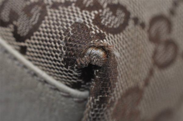 Authentic GUCCI Charmy Shoulder Tote Bag GG Canvas Leather 153361 Brown 0059J