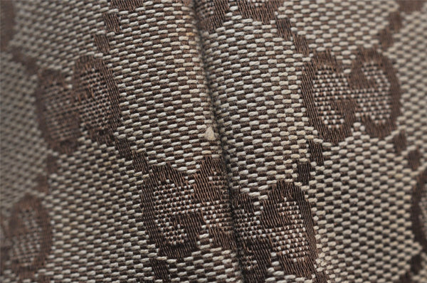 Authentic GUCCI Charmy Shoulder Tote Bag GG Canvas Leather 153361 Brown 0059J