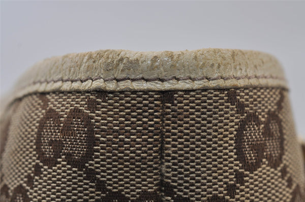 Authentic GUCCI Charmy Shoulder Tote Bag GG Canvas Leather 153361 Brown 0059J