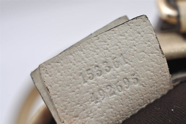 Authentic GUCCI Charmy Shoulder Tote Bag GG Canvas Leather 153361 Brown 0059J