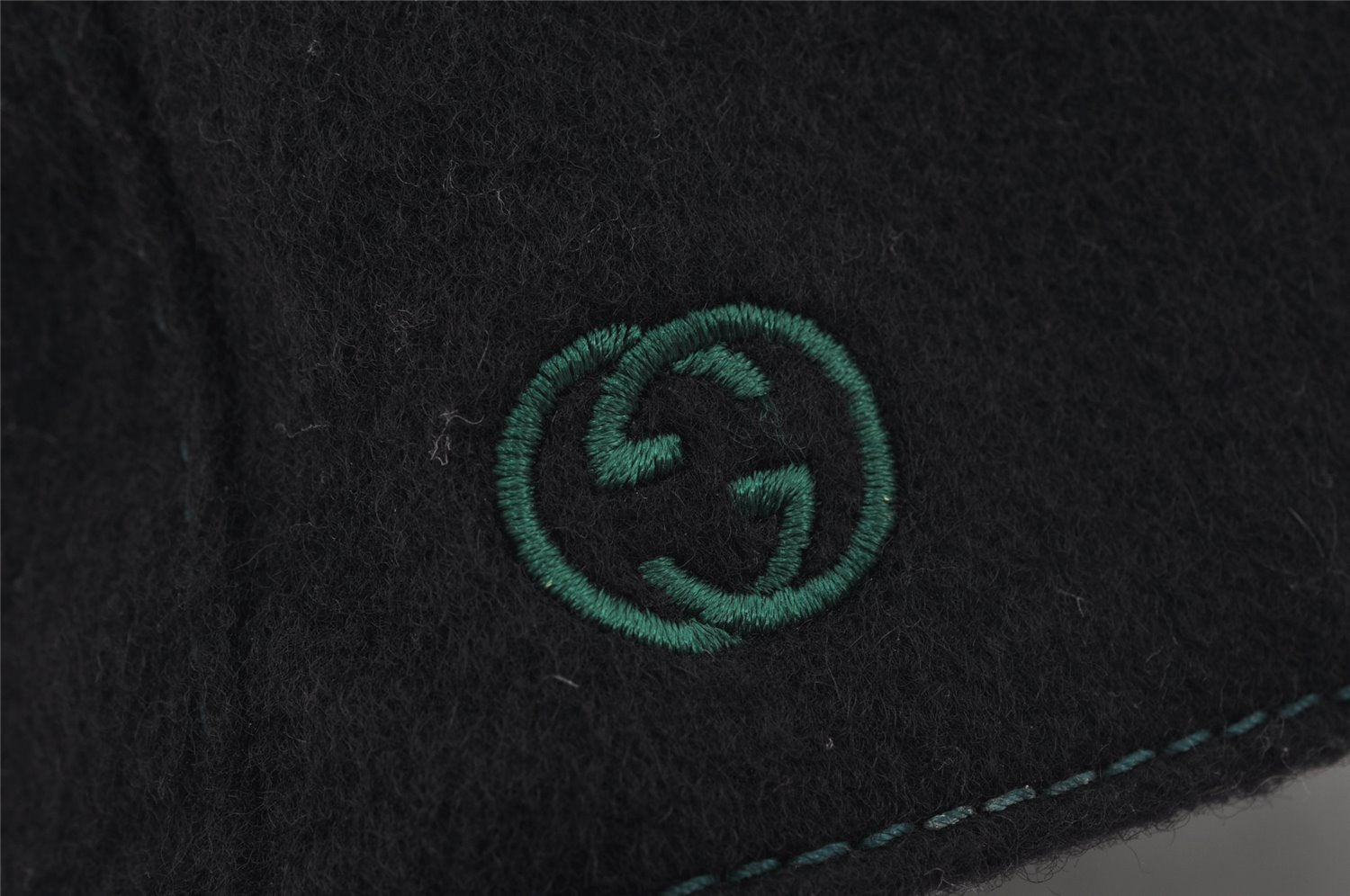 Authentic GUCCI Vintage Web Sherry Line Cap Wool Size S Black 0059K