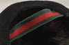 Authentic GUCCI Vintage Web Sherry Line Cap Wool Size S Black 0059K