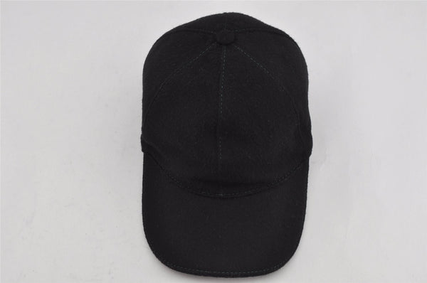 Authentic GUCCI Vintage Web Sherry Line Cap Wool Size S Black 0059K