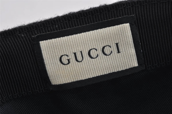 Authentic GUCCI Vintage Web Sherry Line Cap Wool Size S Black 0059K