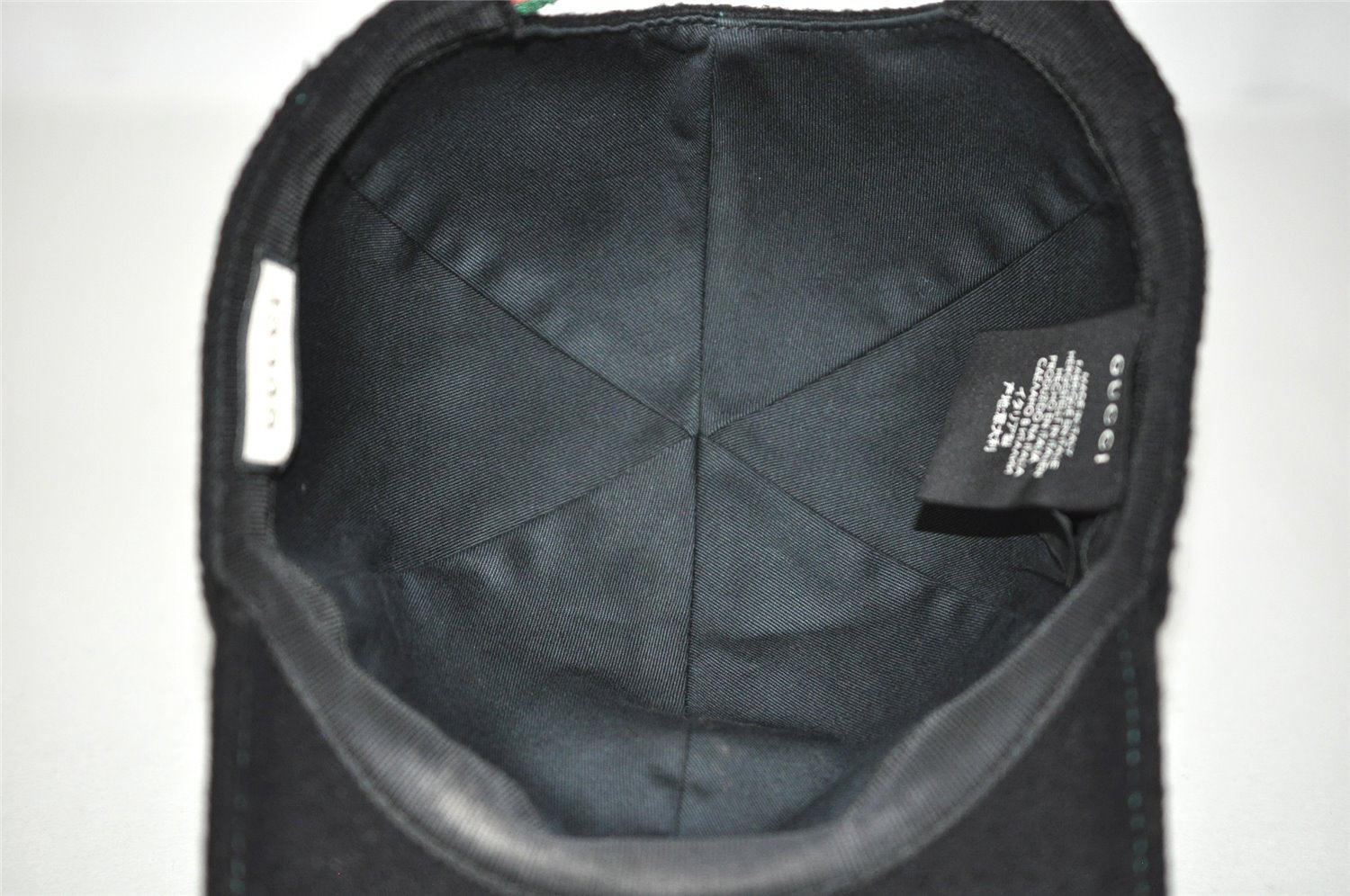 Authentic GUCCI Vintage Web Sherry Line Cap Wool Size S Black 0059K