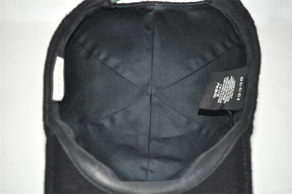 Authentic GUCCI Vintage Web Sherry Line Cap Wool Size S Black 0059K