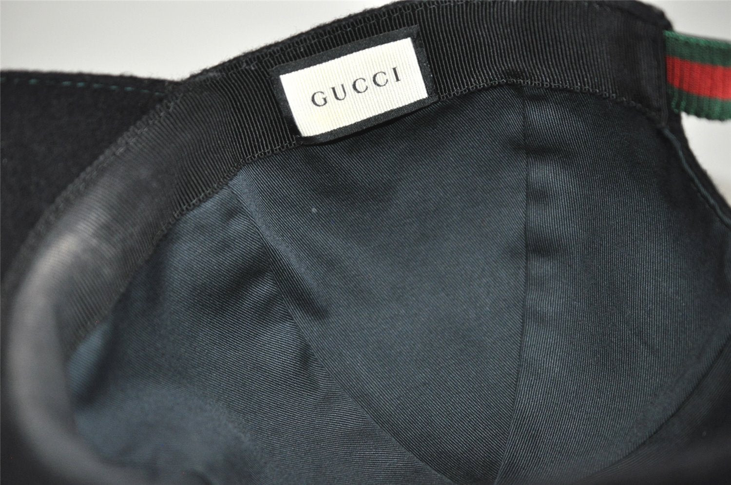 Authentic GUCCI Vintage Web Sherry Line Cap Wool Size S Black 0059K