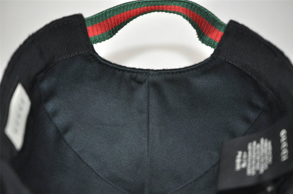 Authentic GUCCI Vintage Web Sherry Line Cap Wool Size S Black 0059K