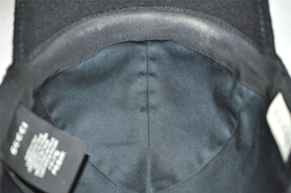 Authentic GUCCI Vintage Web Sherry Line Cap Wool Size S Black 0059K
