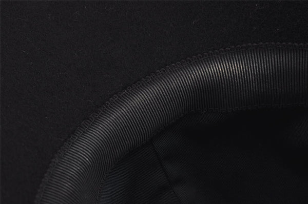 Authentic GUCCI Vintage Web Sherry Line Cap Wool Size S Black 0059K