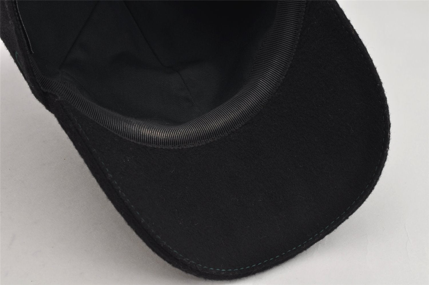 Authentic GUCCI Vintage Web Sherry Line Cap Wool Size S Black 0059K