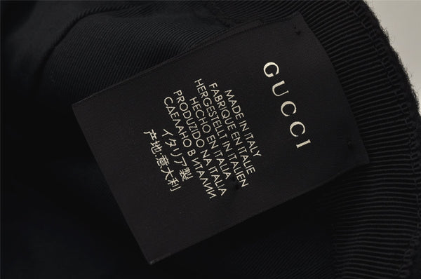 Authentic GUCCI Vintage Web Sherry Line Cap Wool Size S Black 0059K