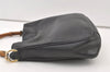 Authentic GUCCI Bamboo 2Way Shoulder Hand Bag Purse Leather 0011638 Black 0060K