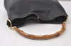 Authentic GUCCI Bamboo 2Way Shoulder Hand Bag Purse Leather 0011638 Black 0060K