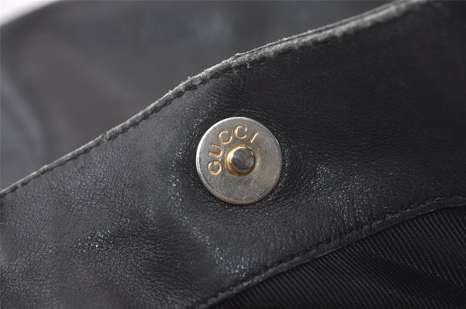 Authentic GUCCI Bamboo 2Way Shoulder Hand Bag Purse Leather 0011638 Black 0060K