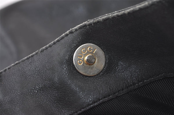 Authentic GUCCI Bamboo 2Way Shoulder Hand Bag Purse Leather 0011638 Black 0060K