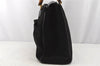 Authentic GUCCI Vintage Bamboo Shoulder Hand Bag Suede Leather Black 0061K