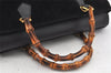 Authentic GUCCI Vintage Bamboo Shoulder Hand Bag Suede Leather Black 0061K