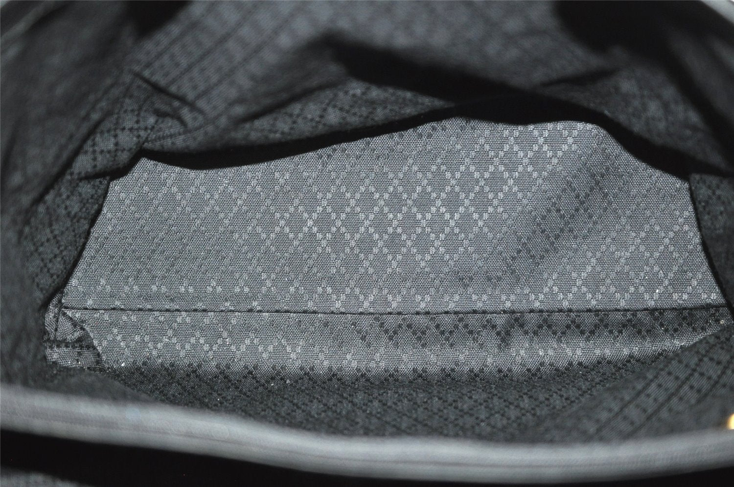 Authentic GUCCI Vintage Bamboo Shoulder Hand Bag Suede Leather Black 0061K