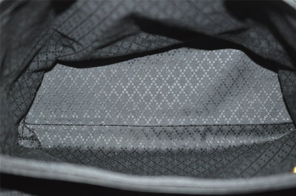 Authentic GUCCI Vintage Bamboo Shoulder Hand Bag Suede Leather Black 0061K