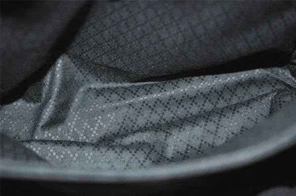 Authentic GUCCI Vintage Bamboo Shoulder Hand Bag Suede Leather Black 0061K