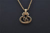 Authentic Christian Dior Gold Tone Chain Pendant Necklace CD Junk 0062J