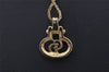 Authentic Christian Dior Gold Tone Chain Pendant Necklace CD Junk 0062J