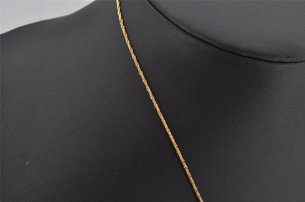 Authentic Christian Dior Gold Tone Chain Pendant Necklace CD Junk 0062J