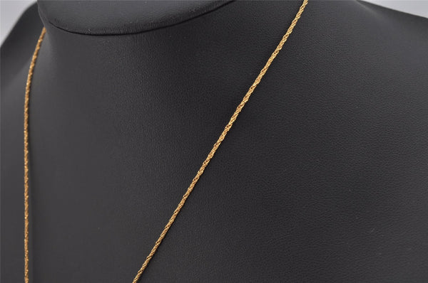 Authentic Christian Dior Gold Tone Chain Pendant Necklace CD Junk 0062J