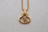 Authentic Christian Dior Gold Tone Chain Pendant Necklace CD Junk 0062J