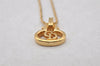 Authentic Christian Dior Gold Tone Chain Pendant Necklace CD Junk 0062J