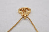 Authentic Christian Dior Gold Tone Chain Pendant Necklace CD Junk 0062J