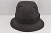 Authentic GUCCI Vintage Bucket Hat GG Canvas Leather Size L Brown 0062K