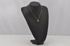 Authentic Christian Dior Gold Tone Chain Rhinestone Pendant Necklace CD 0063J