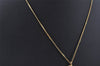 Authentic Christian Dior Gold Tone Chain Rhinestone Pendant Necklace CD 0063J