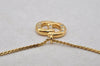 Authentic Christian Dior Gold Tone Chain Rhinestone Pendant Necklace CD 0063J