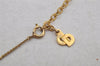 Authentic Christian Dior Gold Tone Chain Rhinestone Pendant Necklace CD 0063J