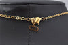 Authentic Christian Dior Gold Tone Chain Rhinestone Pendant Necklace CD 0064J