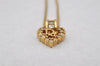 Authentic Christian Dior Gold Tone Chain Rhinestone Pendant Necklace CD 0064J