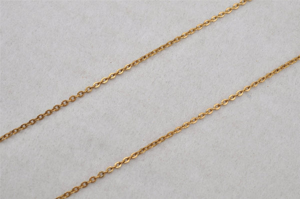 Authentic Christian Dior Gold Tone Chain Rhinestone Pendant Necklace CD 0064J