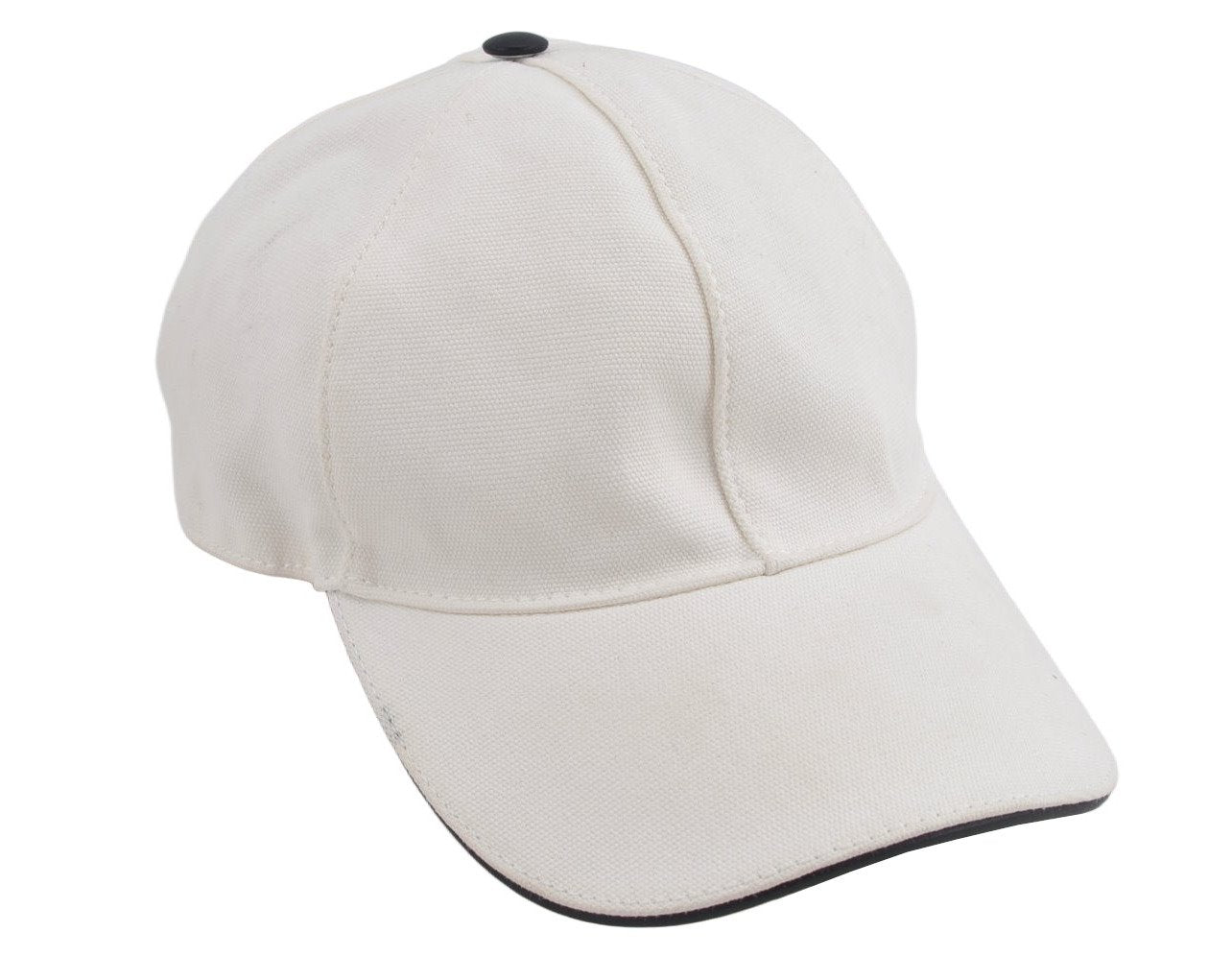 Authentic GUCCI Vintage Sherry Line Cap Canvas Leather Size XL White 0064K