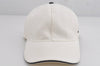 Authentic GUCCI Vintage Sherry Line Cap Canvas Leather Size XL White 0064K