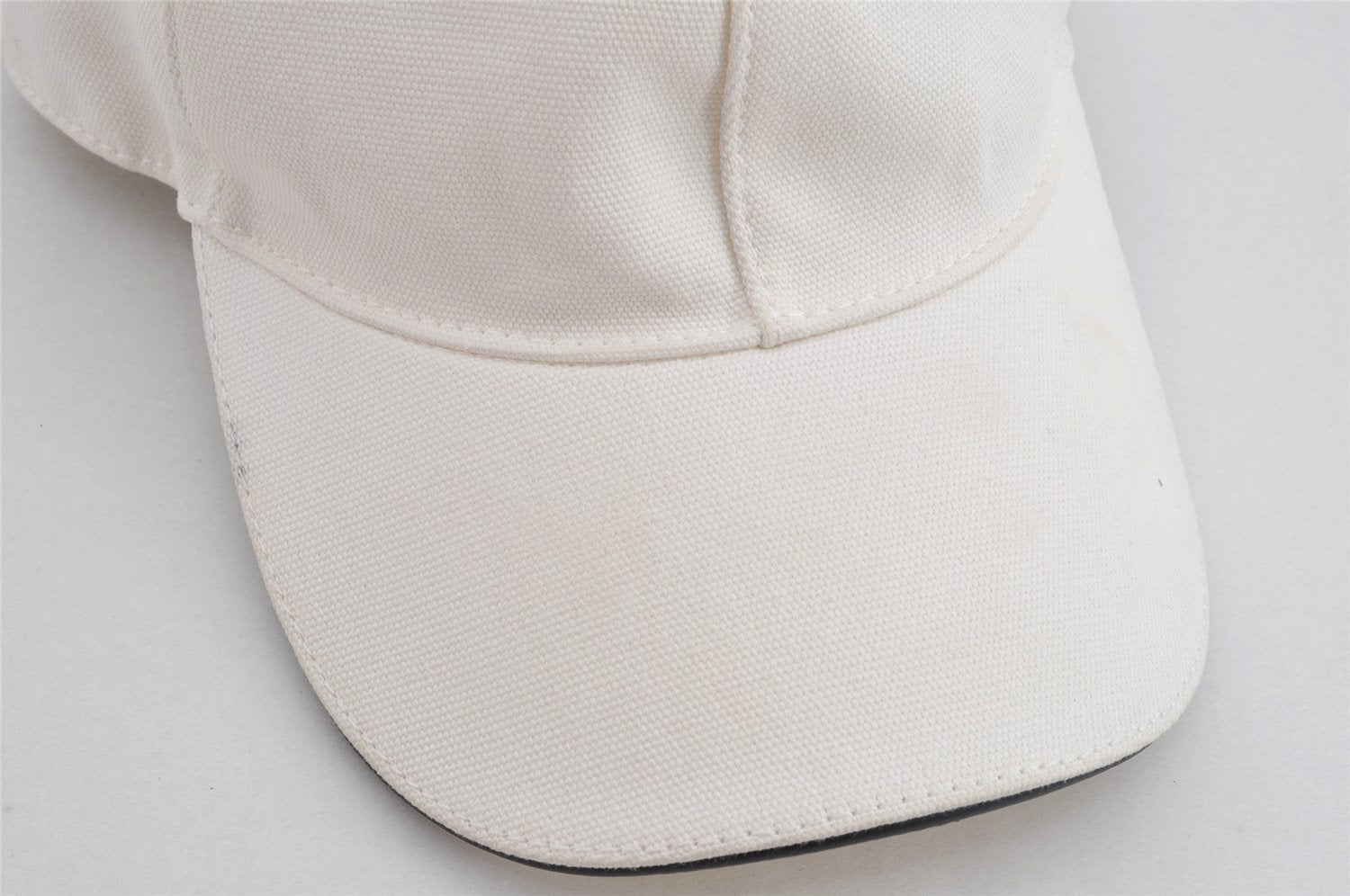 Authentic GUCCI Vintage Sherry Line Cap Canvas Leather Size XL White 0064K