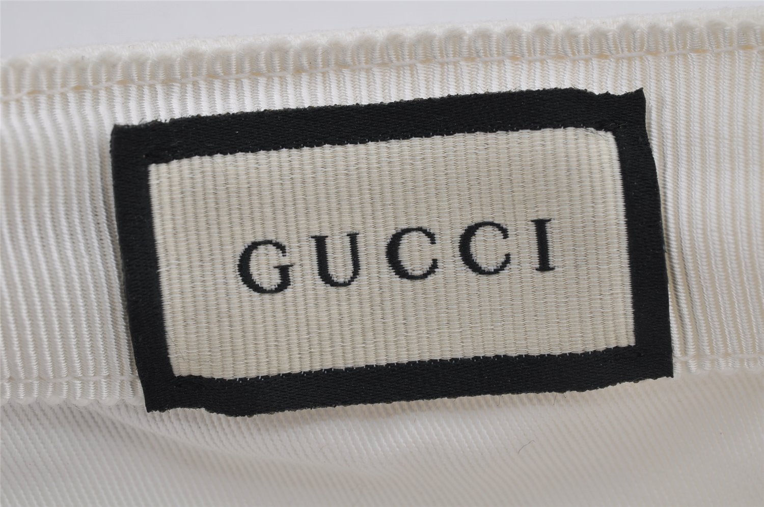 Authentic GUCCI Vintage Sherry Line Cap Canvas Leather Size XL White 0064K